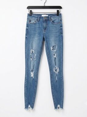 KanCan "Florence" Mid-Rise Super Skinny Distressed Jeans Size 1/24